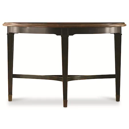 "Demi" Extension Table with Sculpted Edge and Tapered Legs